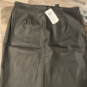 Black leather skirt